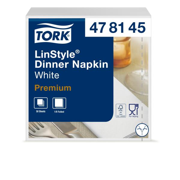 Tork-Premium-Linstyle®-White-Dinner-Napkin-1-8-Folded